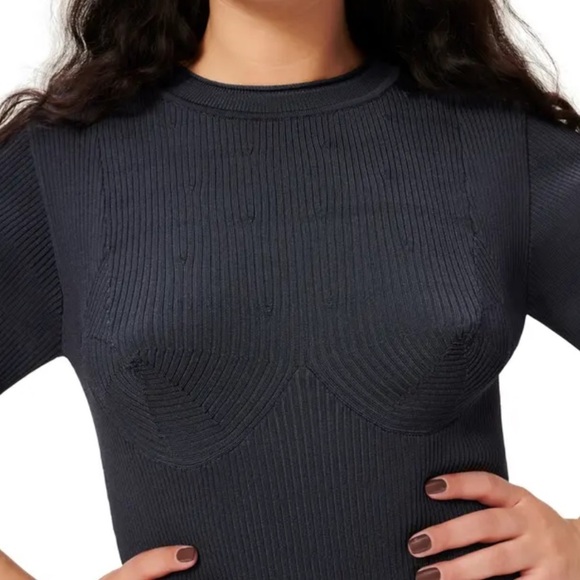 GOOD AMERICAN Plaited Rib Minidress in black size small - 1 - Picture 3 of 10